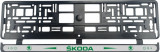Set 2 bucati, suport numar inmatriculare Skoda Classic Green