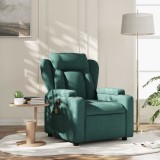 VidaXL Fotoliu de masaj rabatabil, verde &icirc;nchis, material textil