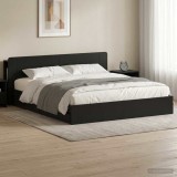 Cumpara ieftin Cadru de pat cu depozitare Negru 200 x 200 cm Lemn prelucrat