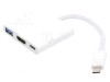Adaptor USB 3.0/3.1 Nichelat 0,2m Alb-Argintiu, Akyga
