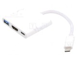 Adaptor USB 3.0/3.1 Nichelat 0,2m Alb-Argintiu, Akyga