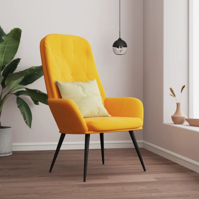 vidaXL Scaun de relaxare, galben muștar, catifea 341201