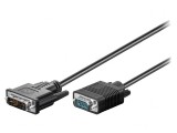 Cablu D-Sub 15pin HD la DVI-I 3m Negru, Goobay