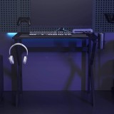 Birou de gaming cu picioare &icirc;n formă de K, negru, 90x60x75 cm
