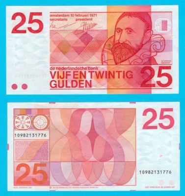Olanda (p#92) 25 Gulden 1971 aUNC+ &amp;#039;Sweelinck&amp;#039; serie: 10982131776 foto