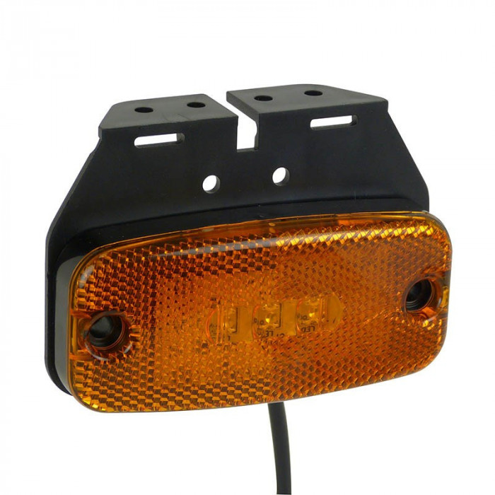 Lampa gabarit auto Carpoint 9-32V orange cu 3 leduri , suport si cablu , 110x50mm , 1 buc.