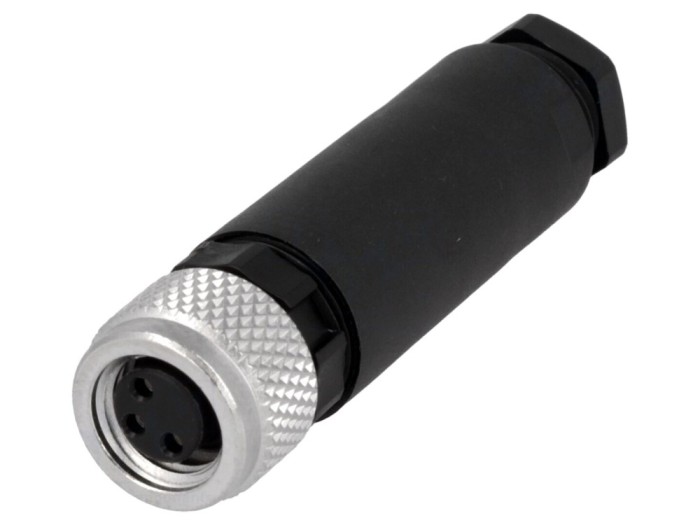 Conector M8 mamă 3 pini pe cablu