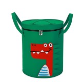 Cutie de depozitare 2in1, flippy, impermeabila, covor pentru jucarii si lego 150cm, capacitate mare, cu manere, cu sfori, inaltime 40cm, model crocodi
