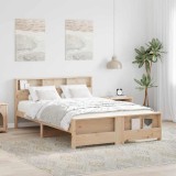 Cadru de pat cu headboard Maro 140 x 200 cm Lemn masiv de pin