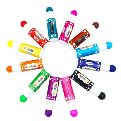 Carioci Dot Markers, set 12 culori lavabile, uscare rapida, 40 ml foto