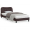 vidaXL Cadru de pat cu tăblie, maro &icirc;nchis, 90x190 cm, textil