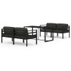 Set mobilier de gradina cu perne, 5 piese, antracit, aluminiu