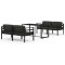 Set mobilier de gradina cu perne, 5 piese, antracit, aluminiu