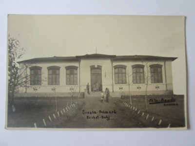 Rară! Carte poștala foto Baudy Craiova,Bechet Dolj-Școala primară 1928 foto