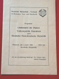 Program Oficial - Meci de Baschet Feminin DDR (Germania Democrata) - ROMANIA (HALLE 06.04.1960)