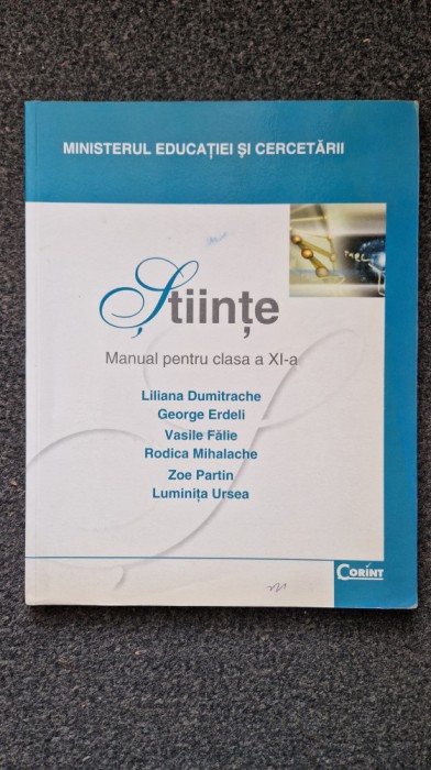 STIINTE MANUAL PENTRU CLASA A XI-A - Dumitrache, Erdeli