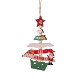 Decoratiune de craciun din lemn, flippy, cu snur pentru agatare in brad, model brad de craciun, scris may your days be merry and bright, 17x12.8x0.4 c