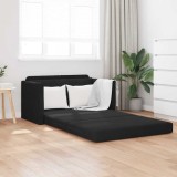Canapea Pat 2 &icirc;n 1 Negru 124x204x61 cm Catifea