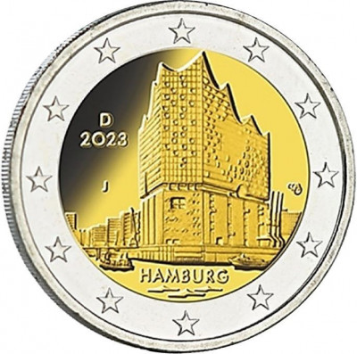 Germania 2 Euro 2023 A (German states II - Hamburg - Elbe Philharmonic) B11, UNC foto