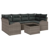 VidaXL Set de canapele pentru grădină Manual 7 pcs Gri 55 x 55 x 37 cm