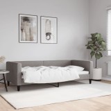 VidaXL Pat de zi, gri taupe, 90x200 cm, material textil