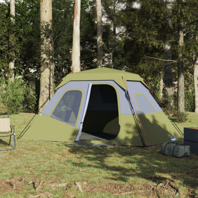 Cort de camping, 6 persoane, verde, 344x282x192 cm foto
