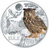 AUSTRIA 2018 - 3 Euro - seria monedelor cu animale ?Creaturi colorate - Bufnita?