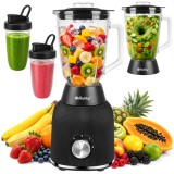 Blender cu vas din sticla Ruhhy 1200W, 2 pahare portable si functie Pulse