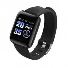 Ceas Smartwatch Techstar® D13, Negru, Bluetooth 4.0, Compatibil Android & iOS, Unisex, Rezistent la Apa Resigilat