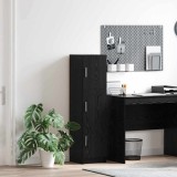 Sideboard Negru de Stejar Stejar Negru MDF și Lemn Medie