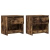 VidaXL Noptiere, 2 buc., stejar afumat,40x30x39 cm, lemn prelucrat