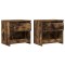vidaXL Noptiere, 2 buc., stejar afumat,40x30x39 cm, lemn prelucrat