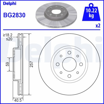DELPHI BG2830 Disc frana foto