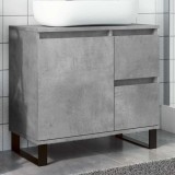 Gossi dulap de chiuveta baie, gri beton, 65x33x60 cm, lemn prelucrat