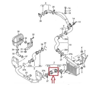 Furtun intercooler, supraalimentare Audi A6, 202004; Skoda Superb 202008; Vw Passat 202005, cauciuc, RapidAuto 6925PT-1, motor 1.9 TDI, 2.0 TDI foto