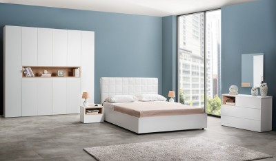 DORMITOR COMPLET FURN 46 ( SOMIERA SI SALTEAUA GRATUITE) PAT 160/200CM foto
