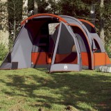 Cumpara ieftin Cort de camping tunel pentru 4 persoane, gri, impermeabil