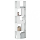Biblioteca Gossi alb 45x23.5x162.5 cm, 5 niveluri, lemn prelucrat, depozitare spatioasa, rafturi versatile