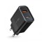 Incarcator Retea Tech-Protect C30W, 30W, 3A, 1 x USB-A - 1 x USB-C, Negru