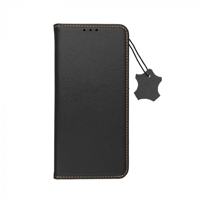 Husa Flip Piele Naturala Compatibila cu Xiaomi Redmi 10 - Forcell Smart Pro Negru