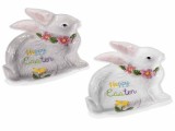 Cumpara ieftin Set 2 platouri Paste Iepuras ceramica multicolora 23.5x23 cm