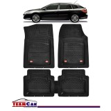 Covorase Auto TeamCar&reg; Tip Tavita Compatibile Renault Laguna III (2007-2015) Negru Material Rezistent, Cauciuc