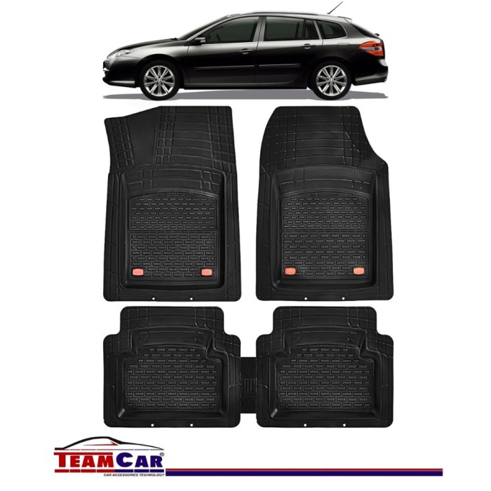 Covorase Auto TeamCar&reg; Tip Tavita Compatibile Renault Laguna III (2007-2015) Negru Material Rezistent