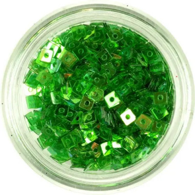 Confetti transparent cu gaură - mici pătrate verzi foto