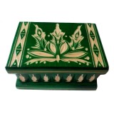 Cutie magică puzzle de bijuterii din lemn cu cheie ascunsa depozit secret pentru inel bani provocare verde