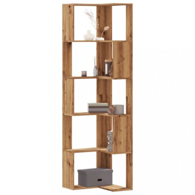 Gossi biblioteca 5 nivel stejar artizanal 50x50x179 cm lemn prelucrat foto