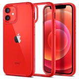 Husa Plastic - TPU Spigen ULTRA HYBRID pentru Apple iPhone 12 mini, Rosie ACS01747