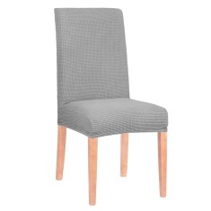 Husa universala pentru scaun, marime universala, poliester si spandex, 45 x 60 cm, gri cu carouri Household NewTrend