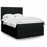 vidaXL Pat box spring cu saltea, negru, 160x200 cm, textil 3292109
