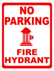 Sign no parking fire hydrant foto
